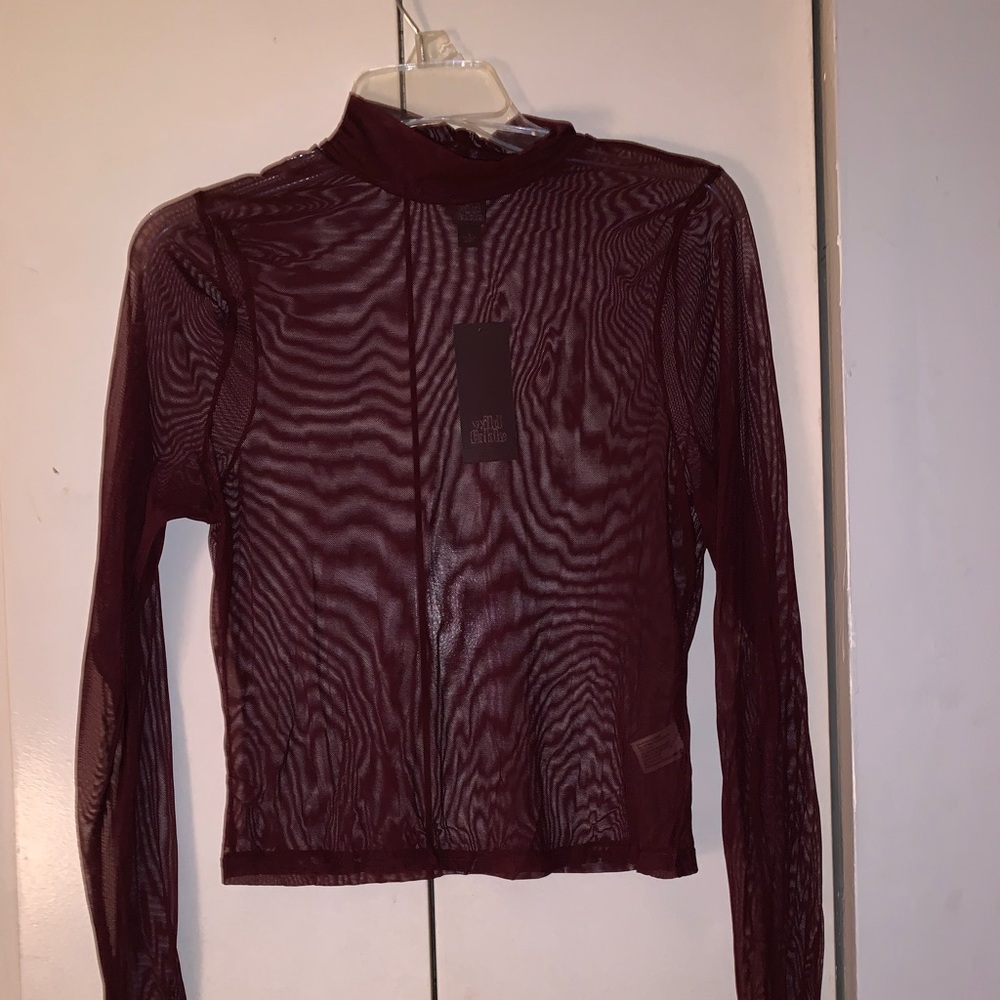 Burgundy sheer top